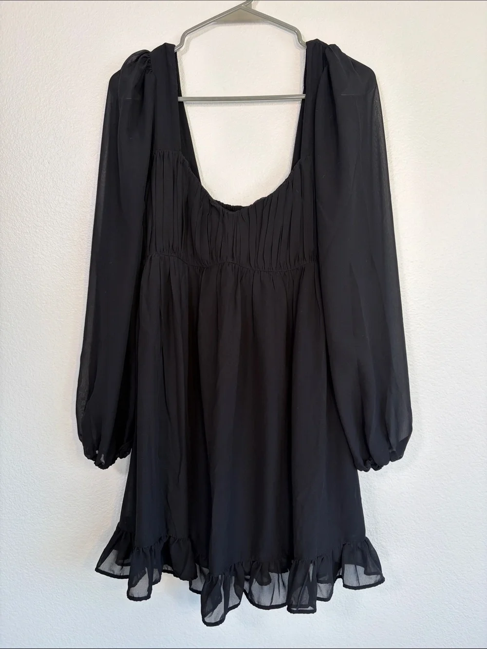 Abercrombie & Fitch | Dresses | Abercrombie Chiffon Ballon Sleeve Babydoll Dress In Black S